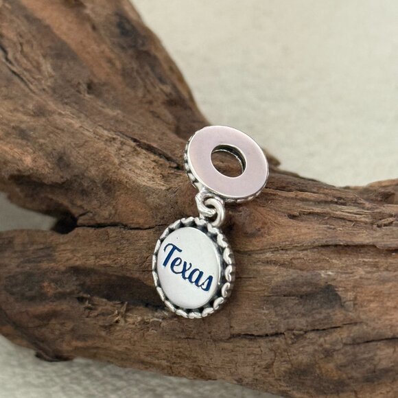 Pandora Texas Flag Exclusive S925 Silver Dangle Charm - Picture 4 of 5